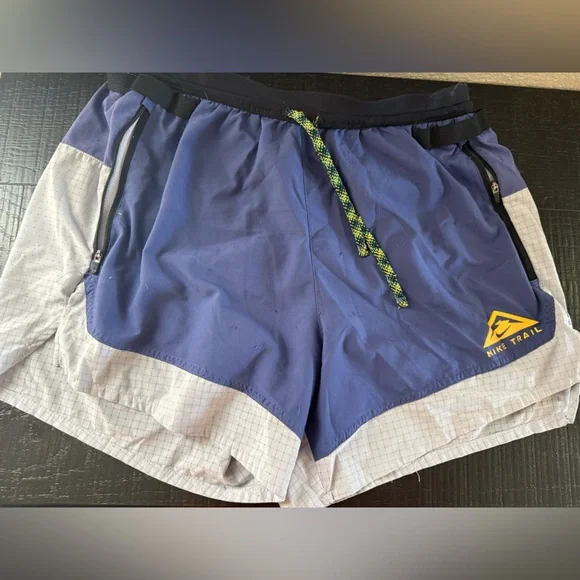 Nike Men's Trail Athletic Purple and Gray Shorts - Picture 1 of 3